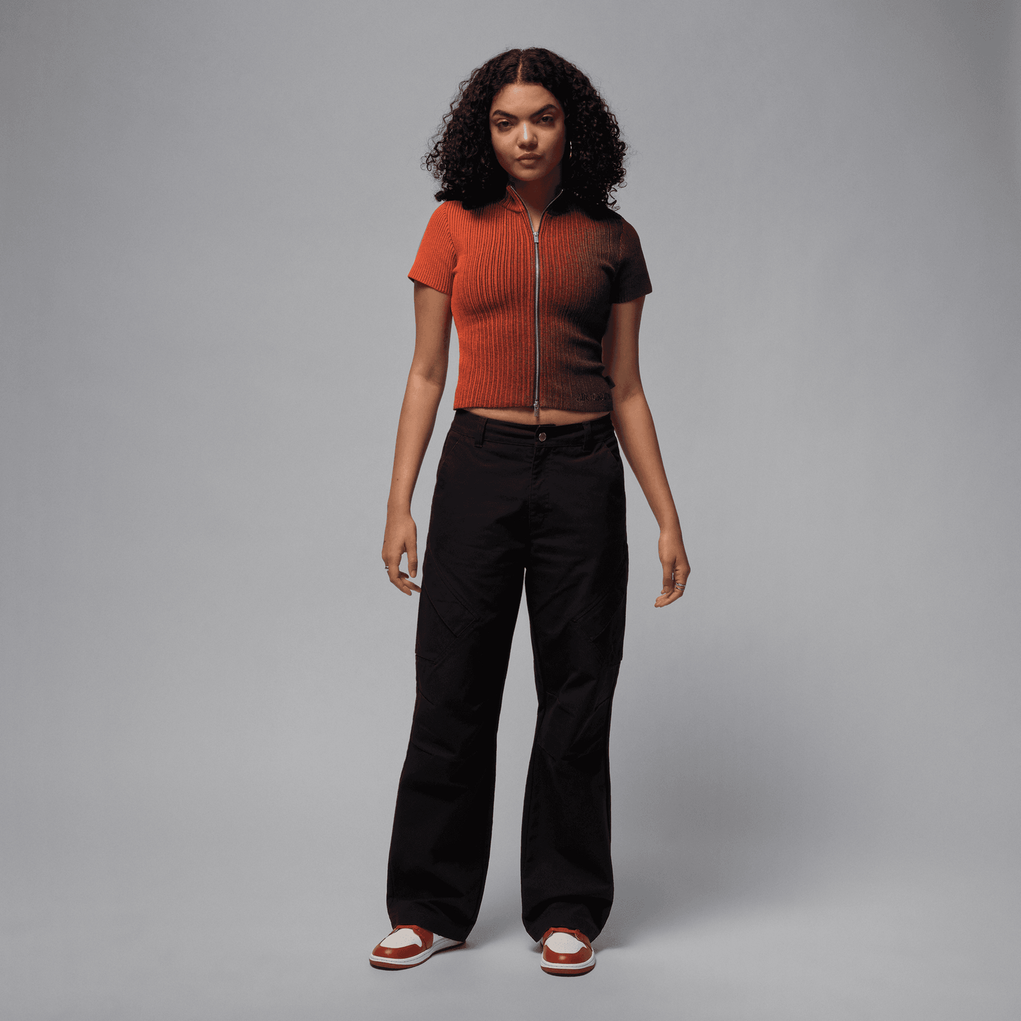 W J AIR JDN ZIP KNIT TOP